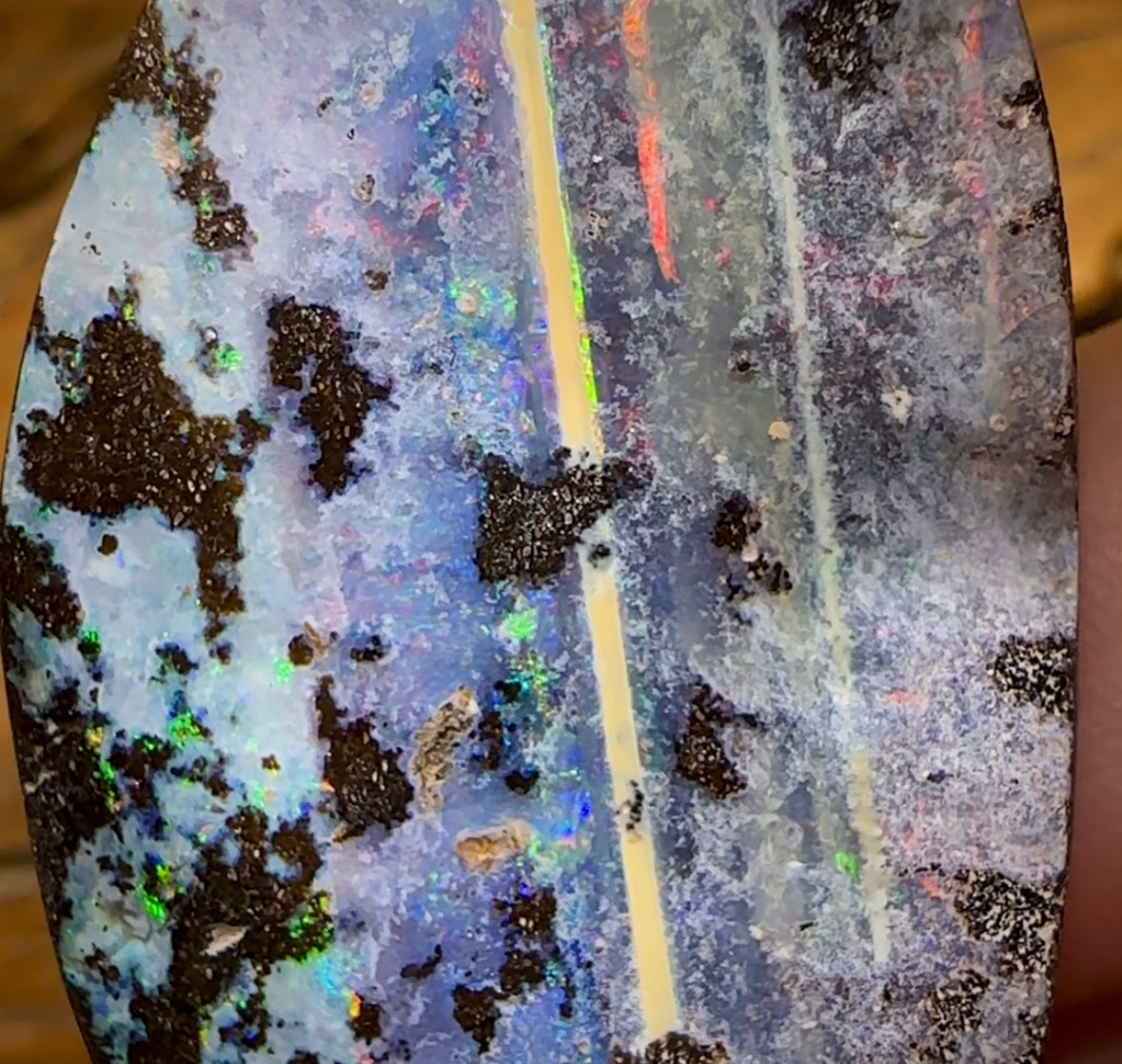 136.6cts - “Blue Leopard”Large Australian Boulder Seam Opal from Opalton