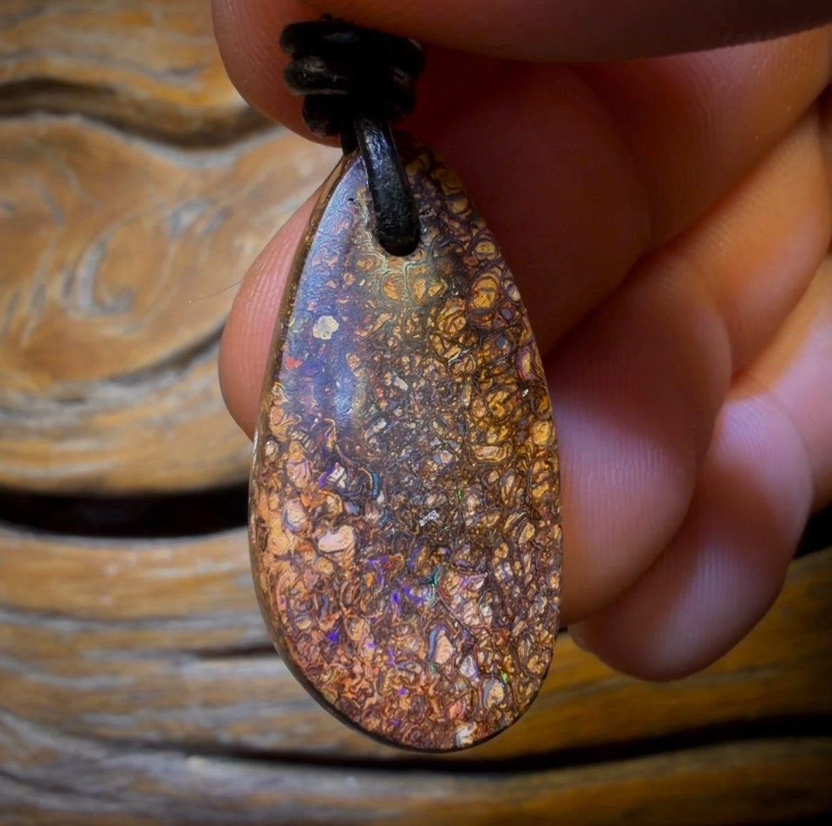 32 x 16mm - Drilled Tribal Queensland Boulder Opal Necklace