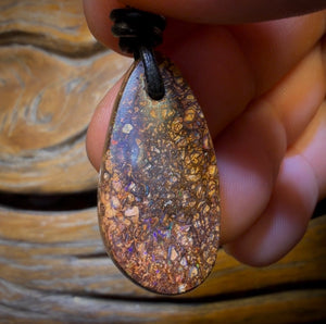 32 x 16mm - Drilled Tribal Queensland Boulder Opal Necklace