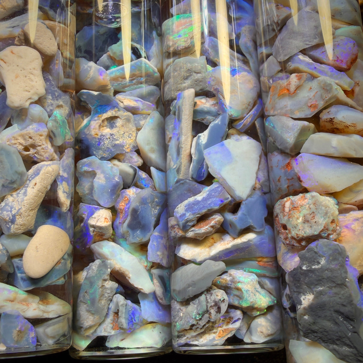 100cts Lightning Ridge Opal Rough Chip Vials. BULK LISTING