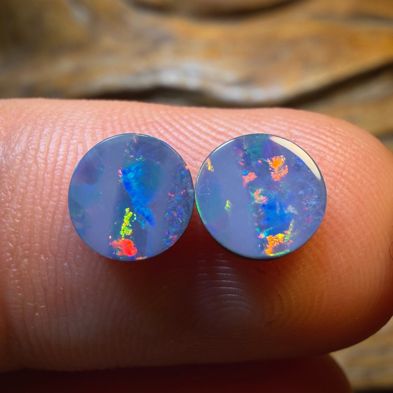 2.05cts - Australian Boulder Opal Doublet Pair