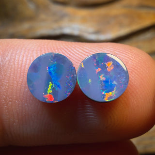 2.05cts - Cats Eyes Australian Boulder Opal Doublet Pair