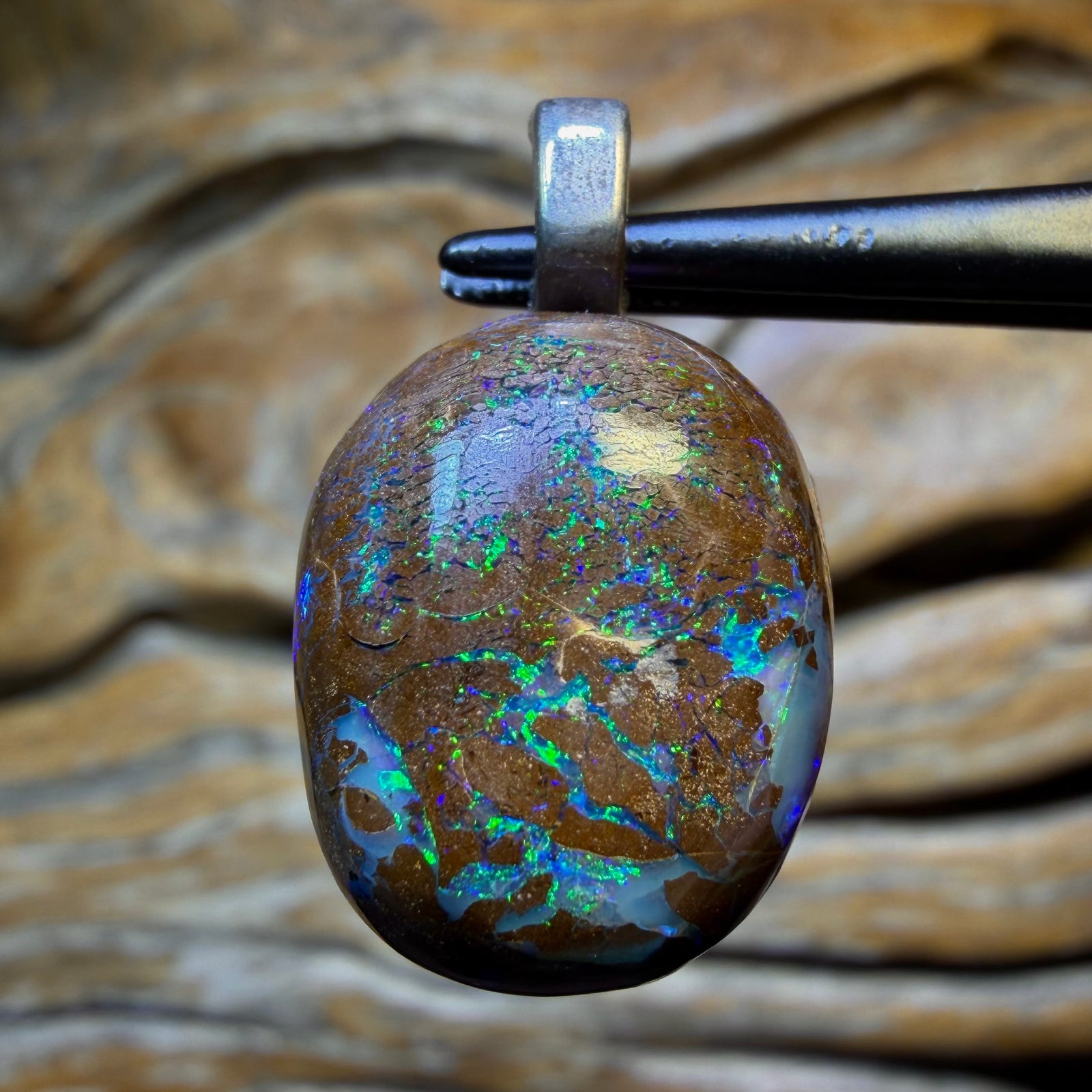 20.1cts - Solid Queensland Boulder Opal Pendant