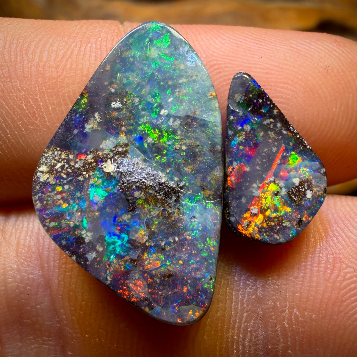 20.6cts - Top Australian Boulder Seam Opal Pair