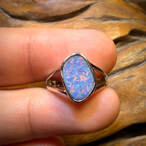 Sterling Silver - Queensland Boulder Opal Doublet Ring