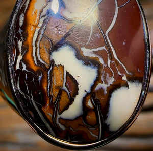 XL DADDY Sterling Silver - Large Solid Tribal Boulder Opal Ring. Unisex