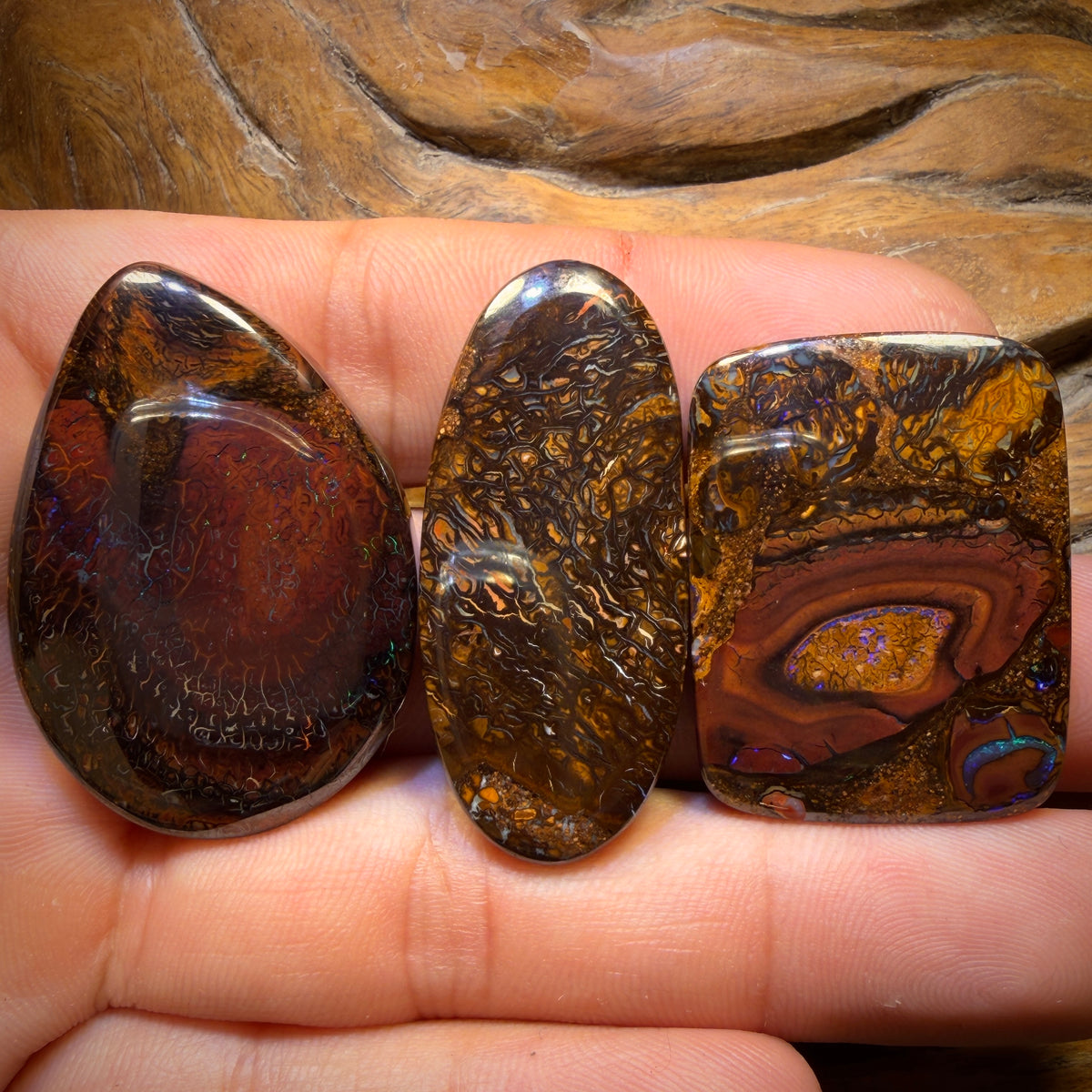 204.2cts - 3x Australian Tribal Boulder Opal’s. Wholesale Parcel