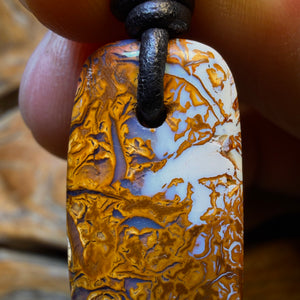 26 x 14mm - Drilled Tribal Queensland Boulder Opal Necklace