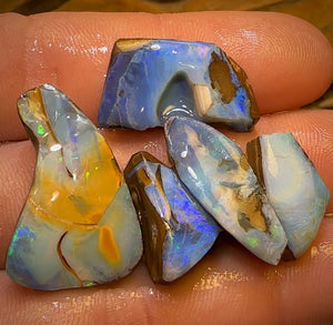 62.2cts - 5x Australian Boulder Seam Opal Rubs Parcel