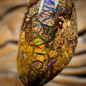 Roadshow Wildcard! Solid Tan Tribal Queensland Boulder Opal Pendant