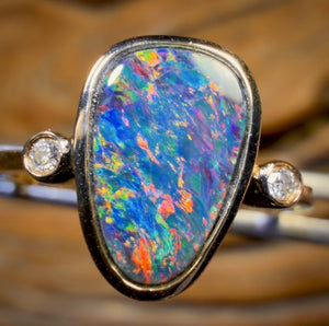 14k Gold - Queensland Boulder Opal Doublet Ring
