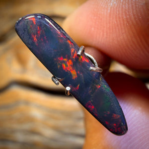1.9cts - Wow Red Multi on Black Black Lightning Ridge Opal Doublet