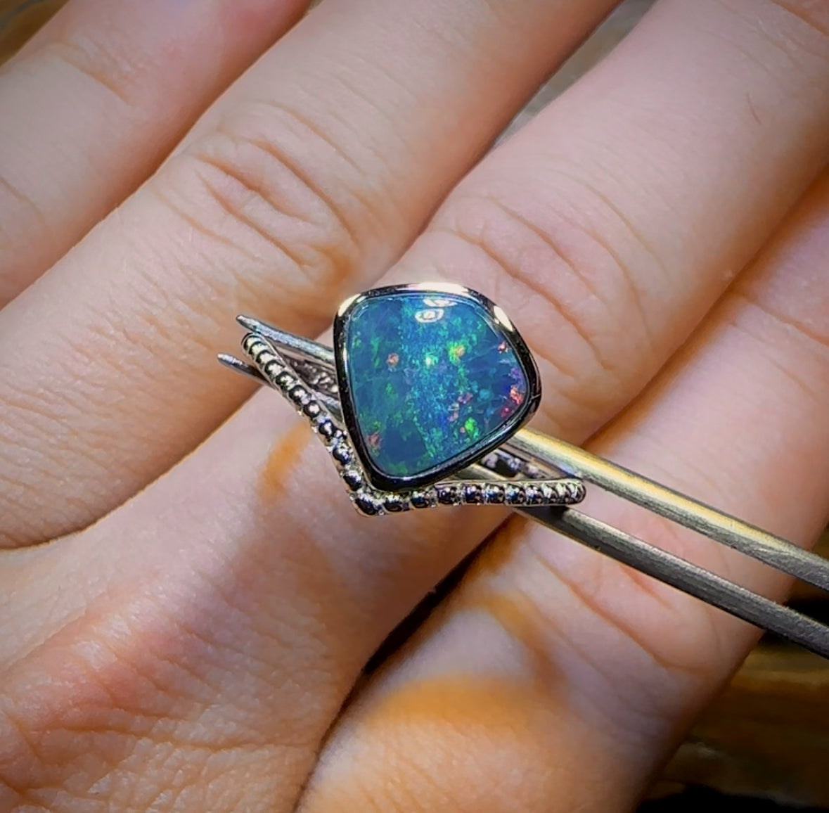 Sterling Silver - Queensland Boulder Opal Doublet Ring