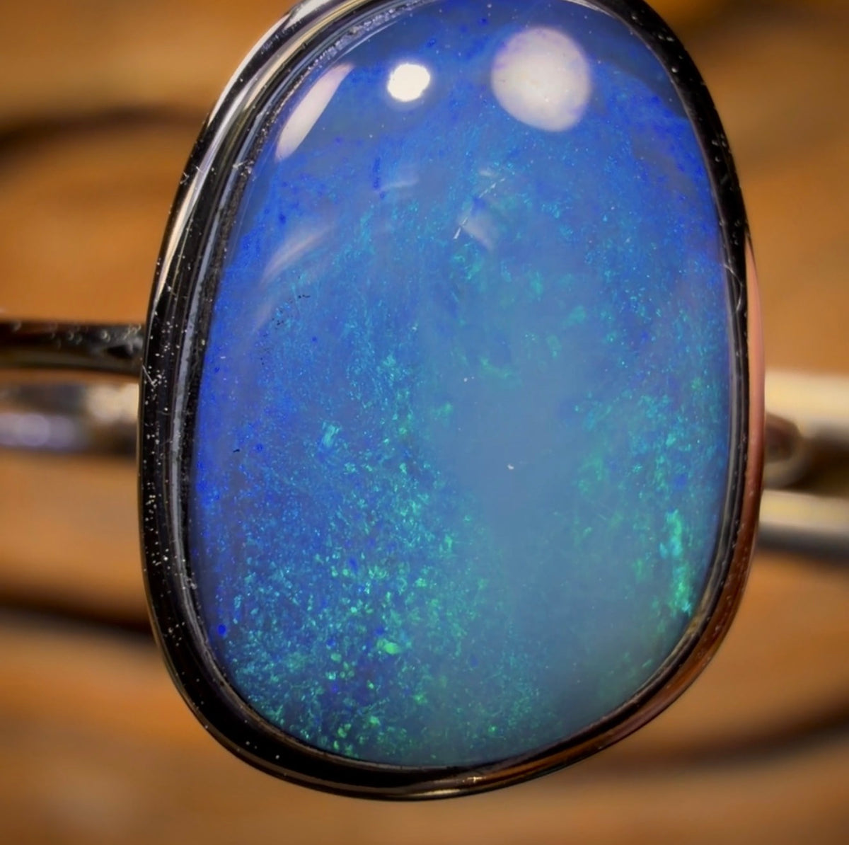Sterling Silver - Queensland Boulder Opal Doublet Ring