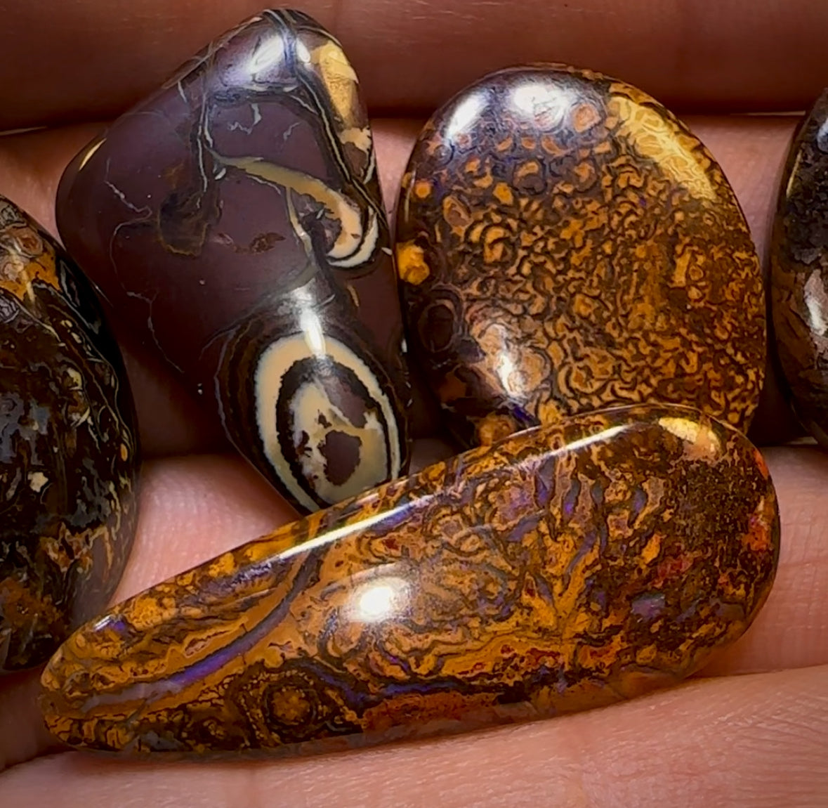 🔒89.1cts - 5x Loose Queensland Boulder Opals. Wholesale Bargain Parcel