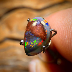 1.15cts - “Little Red Multi Rippa” Australian Crystal Center Boulder Opal from Yowah