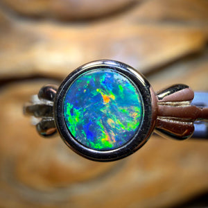 Sterling Silver - Queensland Boulder Opal Doublet Ring
