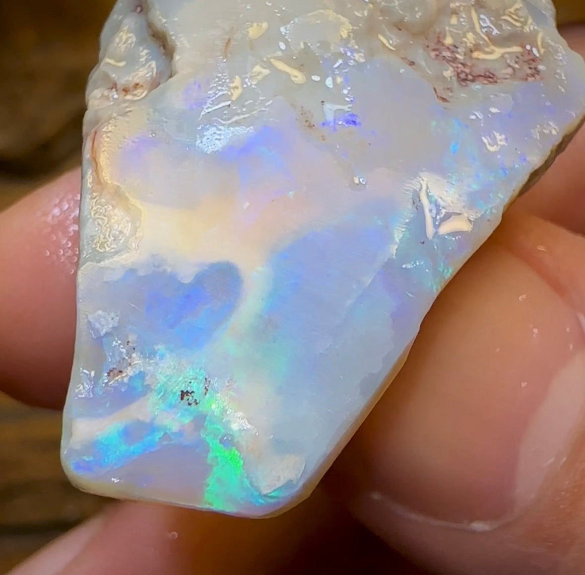 58.2cts - Dark Opal Rough Piece from Lightning Ridge. Flag/Chaff - Opal Whisperers