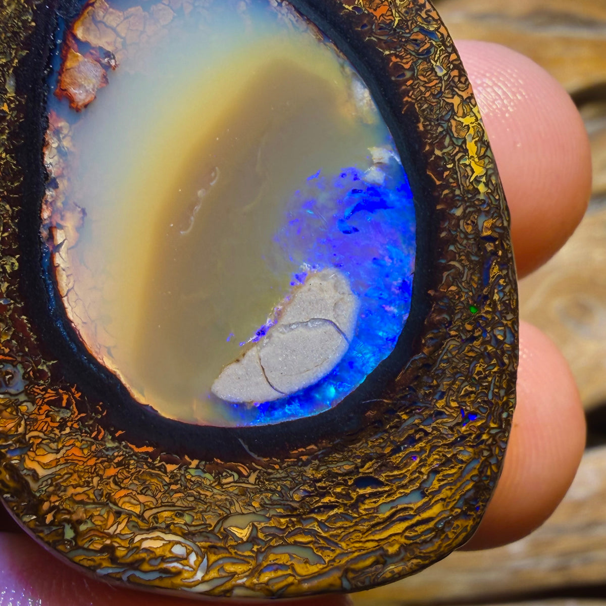 Dad Card! 293cts - Yowah Nut Crystal Centre Rub Specimen Pair