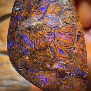 38 x 22mm - Drilled Tribal Queensland Boulder Opal Necklace