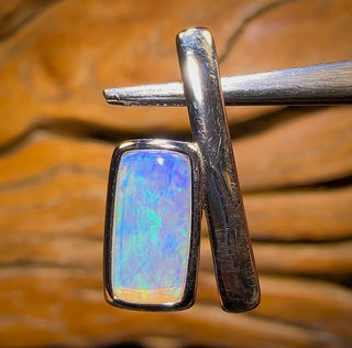 Pendentif en argent sterling et opale de cristal d'Australie du Sud