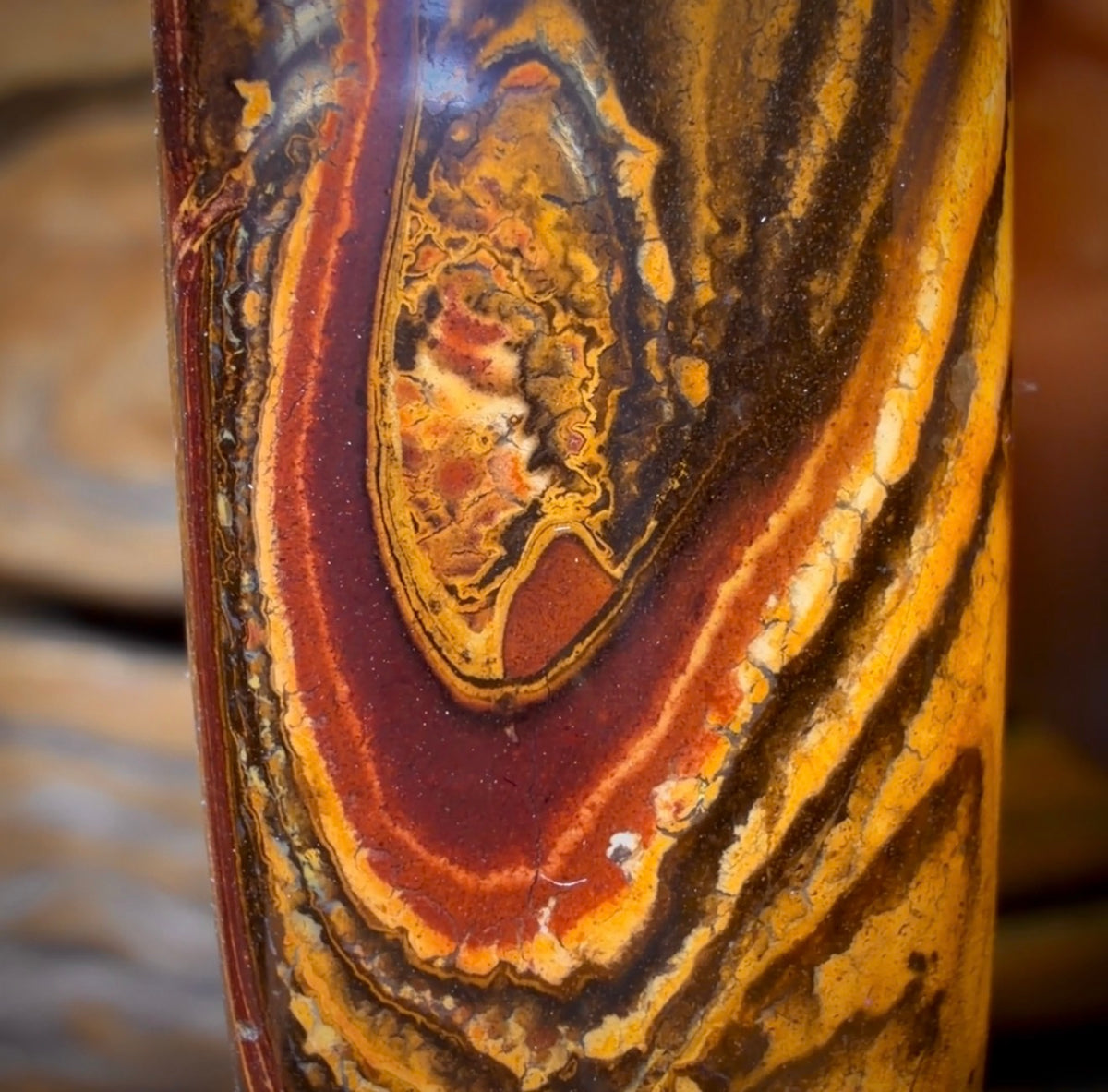 54 x 17mm - Drilled Boulder Opal Pendant w/ Eco Friendly Vegan Cord Picture Stone