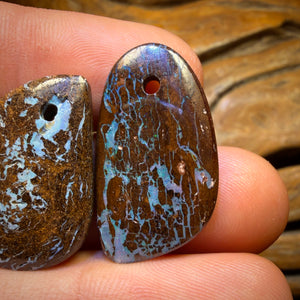 69.1cts - 3x Drilled Queensland Boulder Opals. BARGAIN Wholesale Parcel
