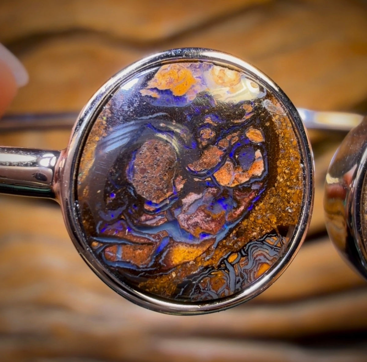 Sterling Silver - Latest Design Solid Australian Boulder Opal Bracelet