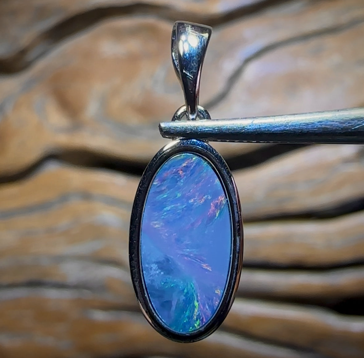 🔨 AUKTION 🔨 Sterling Silber ohne Mindestpreis – Queensland Boulder Opal-Doublet-Anhänger SCHNÄPPCHEN
