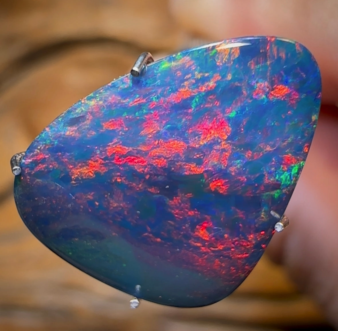 5cts - “Midnights Fire”Australian Boulder Opal Doublet - Opal Whisperers