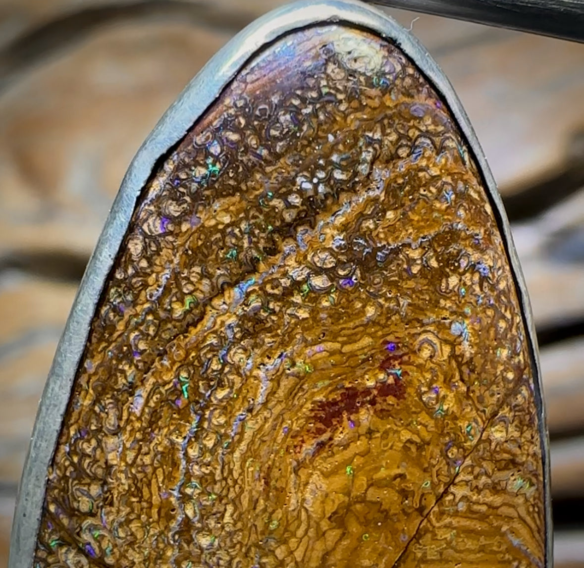 Sterling Silver - Tribal Boulder Opal UNISEX Pendant