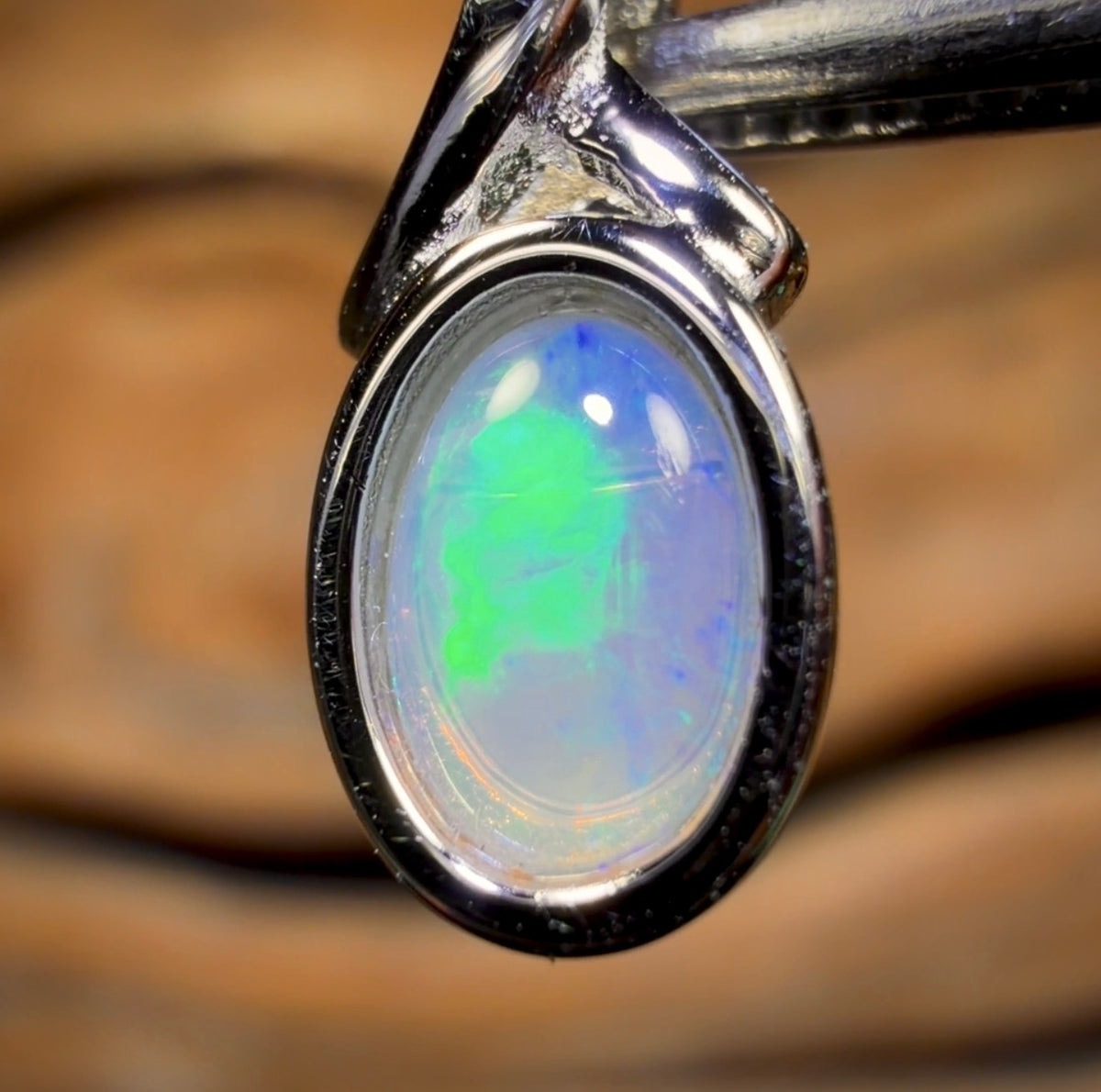Sterling Silver - Solid South Australian Crystal Opal Pendant