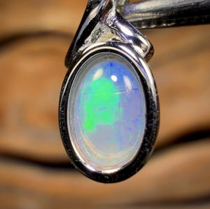 Sterling Silver - Solid South Australian Crystal Opal Pendant