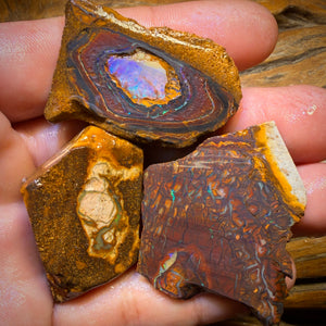 236.4cts - 3x Yowah Nut Rough Opal Parcel. Australian Opal