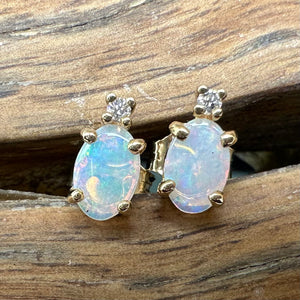 9k Gold Solid Opal Earrings - Hand Made - Opal Whisperers