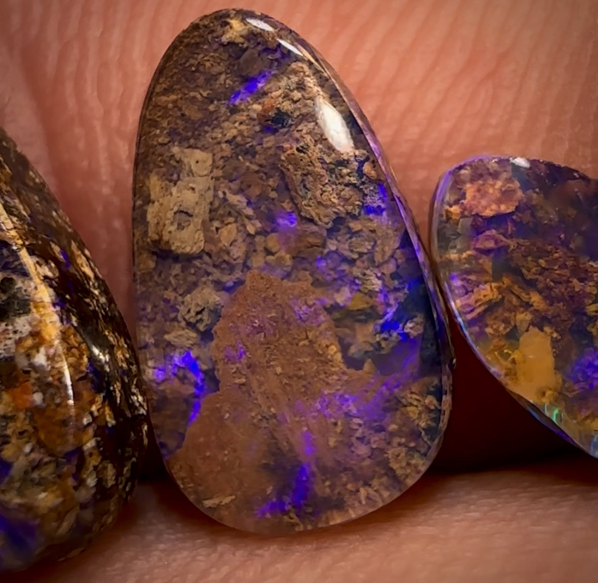 🔒 7.4cts - 4x Solid Australian Boulder Pipe Opal Parcel