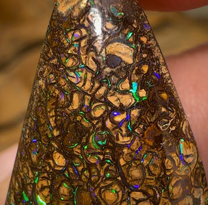 40.4cts - Dark Tribal pattern Australian Boulder Opal from Yowah. - Opal Whisperers