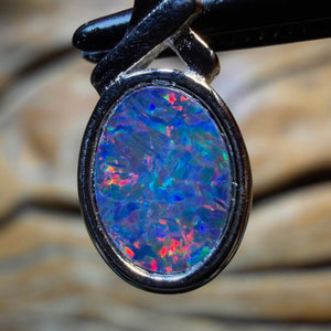 WildCard! Sterling Silver - Queensland Boulder Opal Doublet Pendant