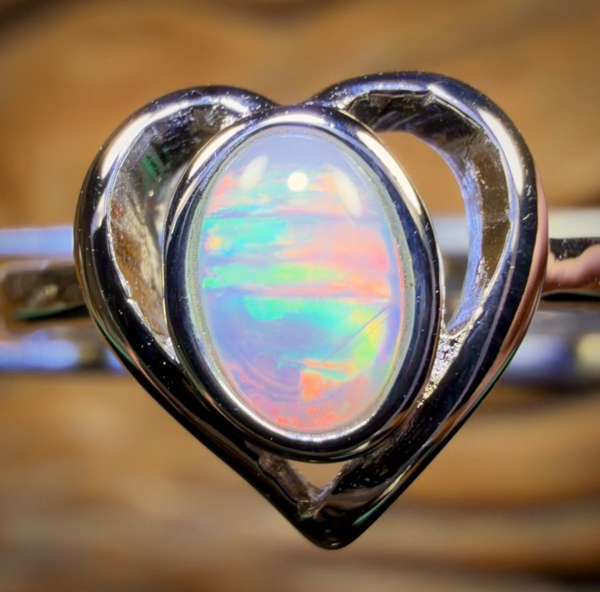 Bague en argent sterling avec opale de cristal d'Australie du Sud