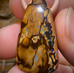 33 x 18mm - Drilled Australian Boulder Opal Necklace