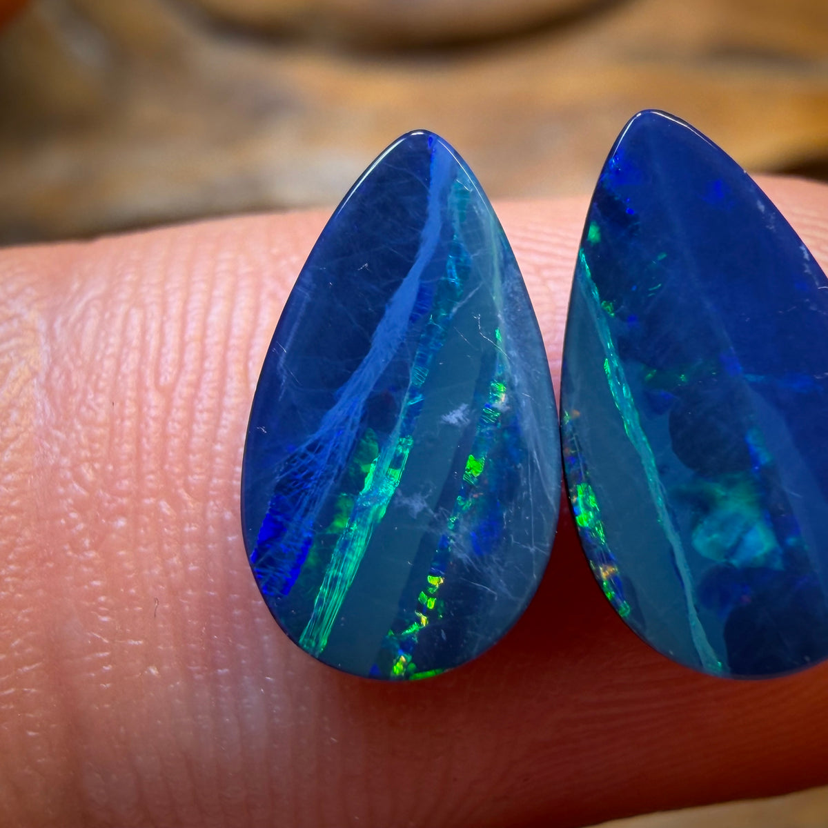 Dad and Mum Wildcard! One for me one for you 3.7cts - Australian Boulder Opal Doublet Pair