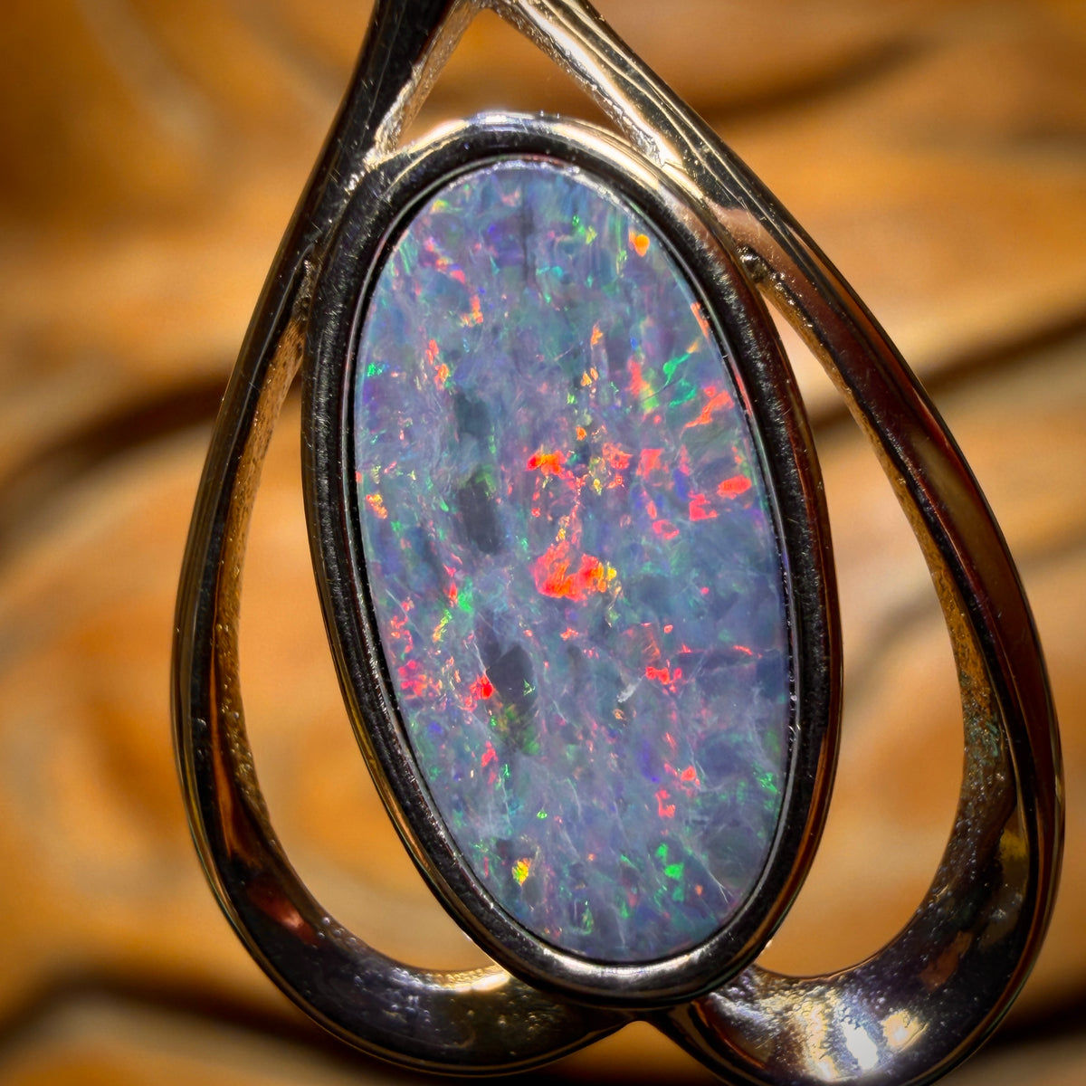 75% Off Card! Sterling Silver - Queensland Boulder Opal Doublet Pendant