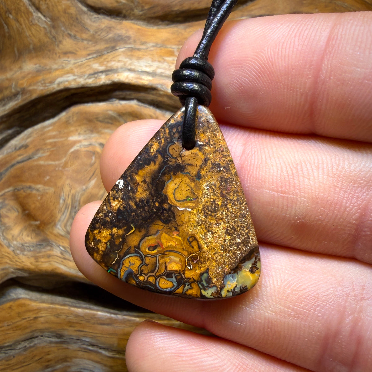 30 x 27mm - Drilled Top Tribal Queensland Boulder Opal Necklace