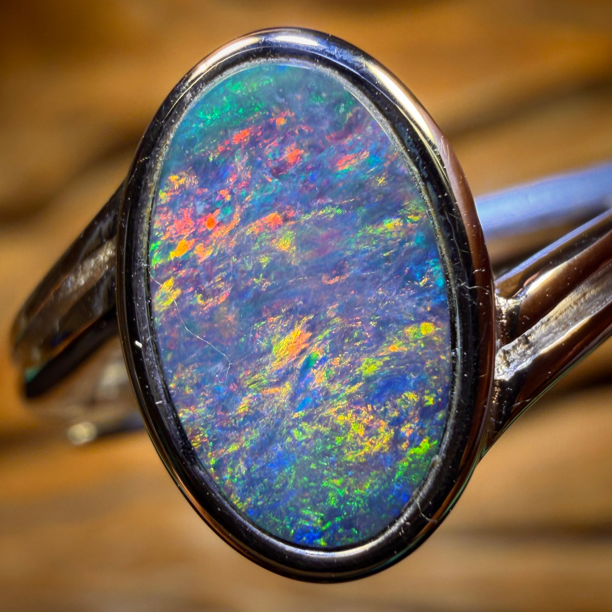 Sterling Silver - Queensland Boulder Opal Doublet Ring