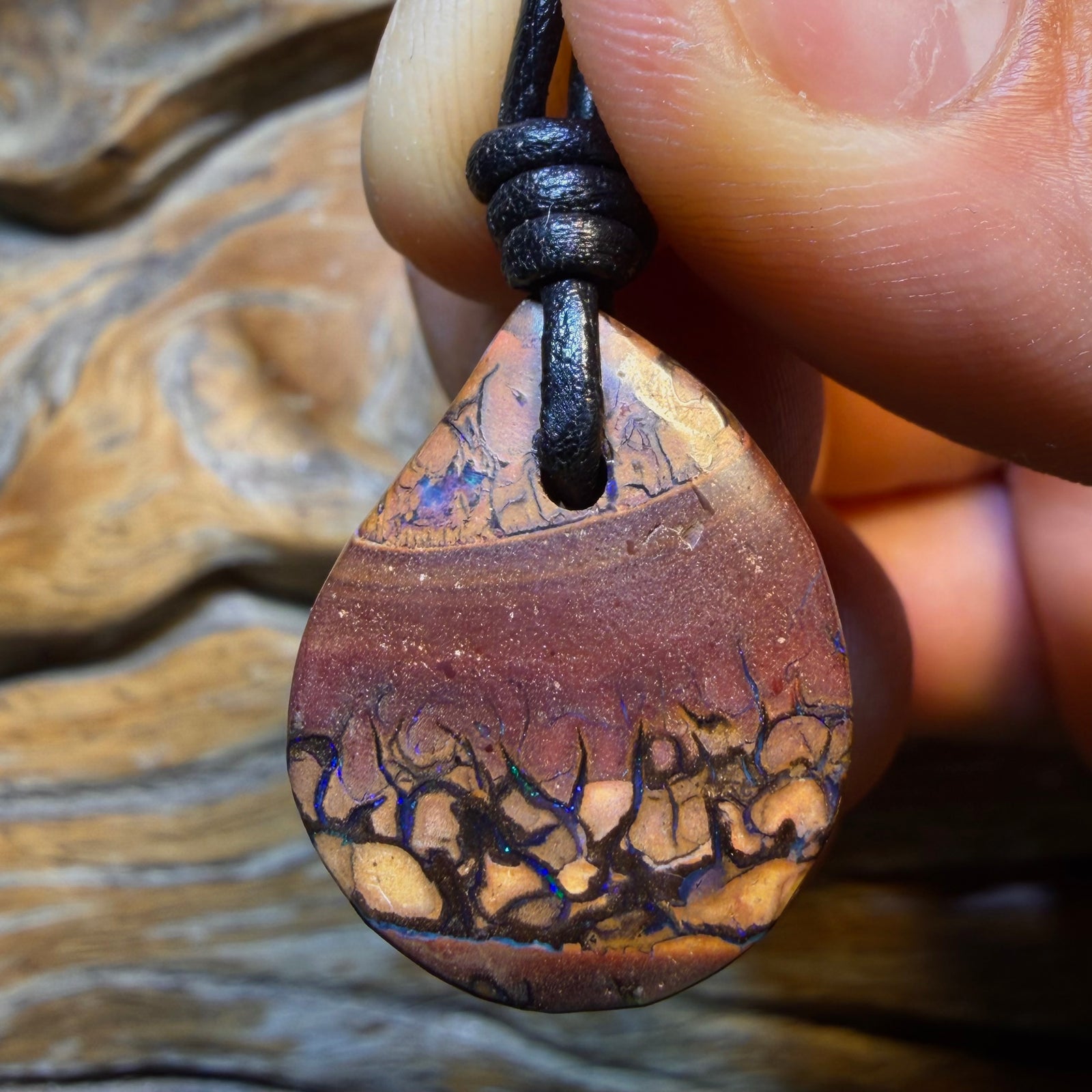 24 x 20mm - Drilled Tribal Queensland Boulder Opal Necklace
