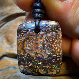 24 x 20mm - Drilled Tribal Queensland Boulder Opal Necklace