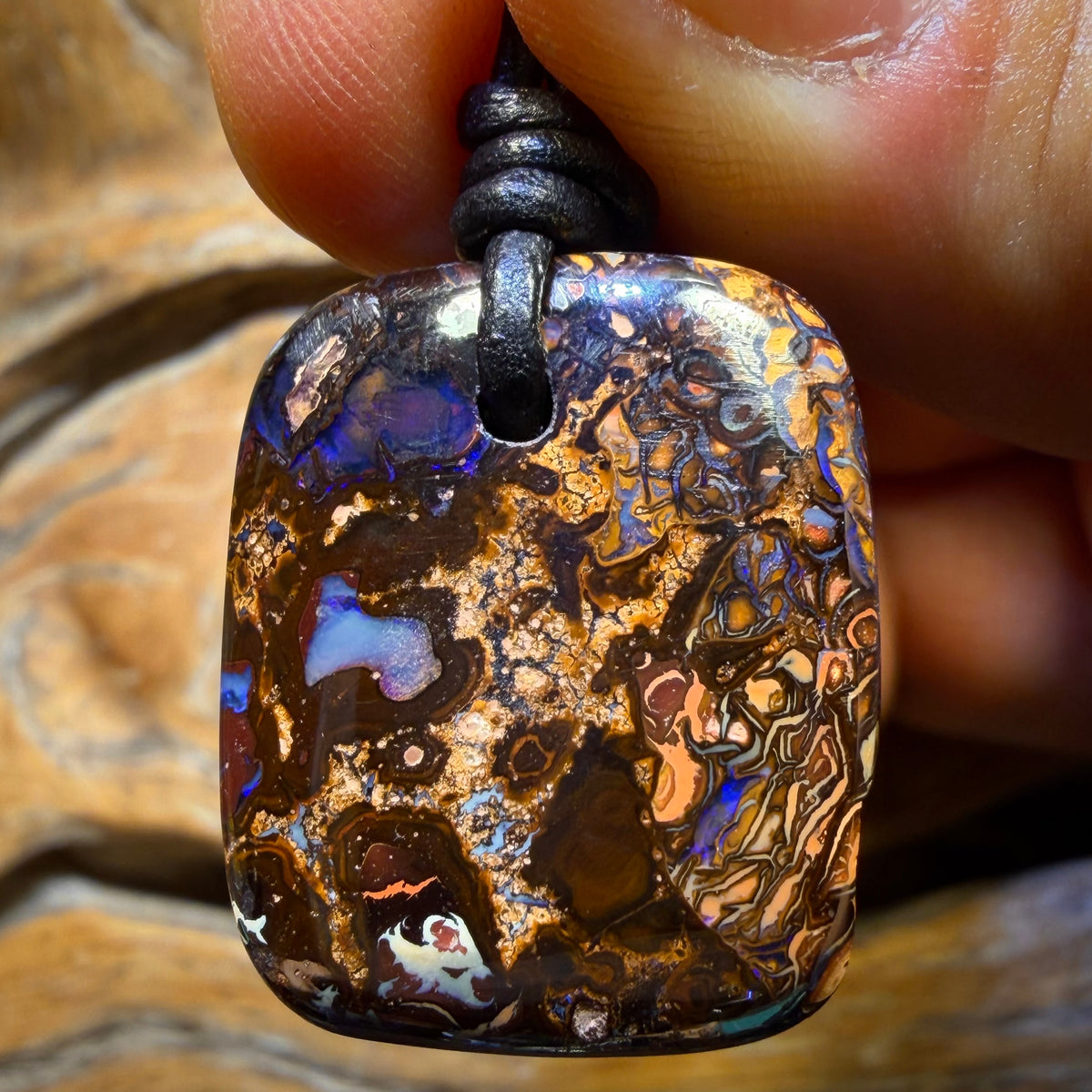 24 x 21mm - Drilled Tribal Queensland Boulder Opal Necklace