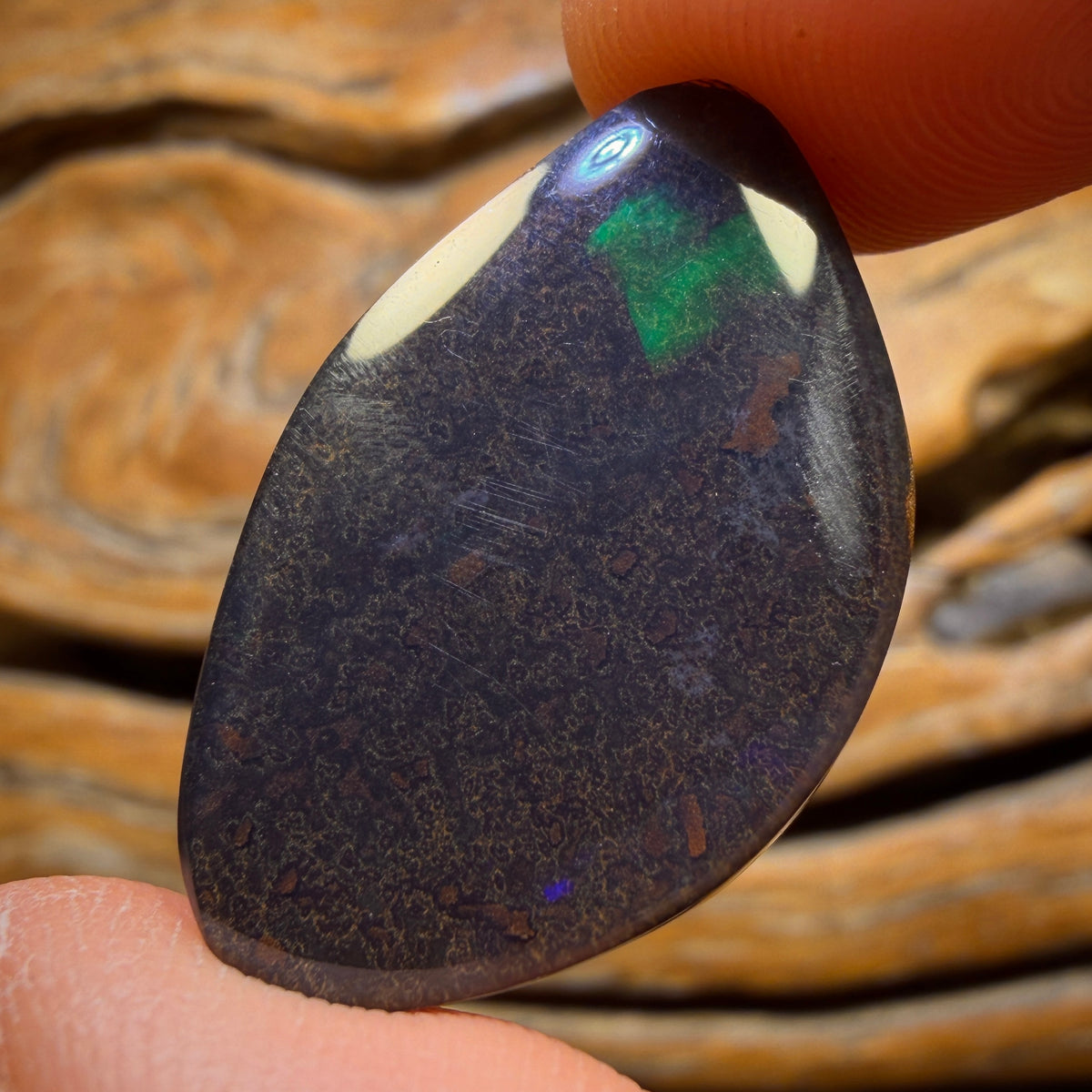 25.1cts - Rare Black Boulder Seam Opal. Australian Opal