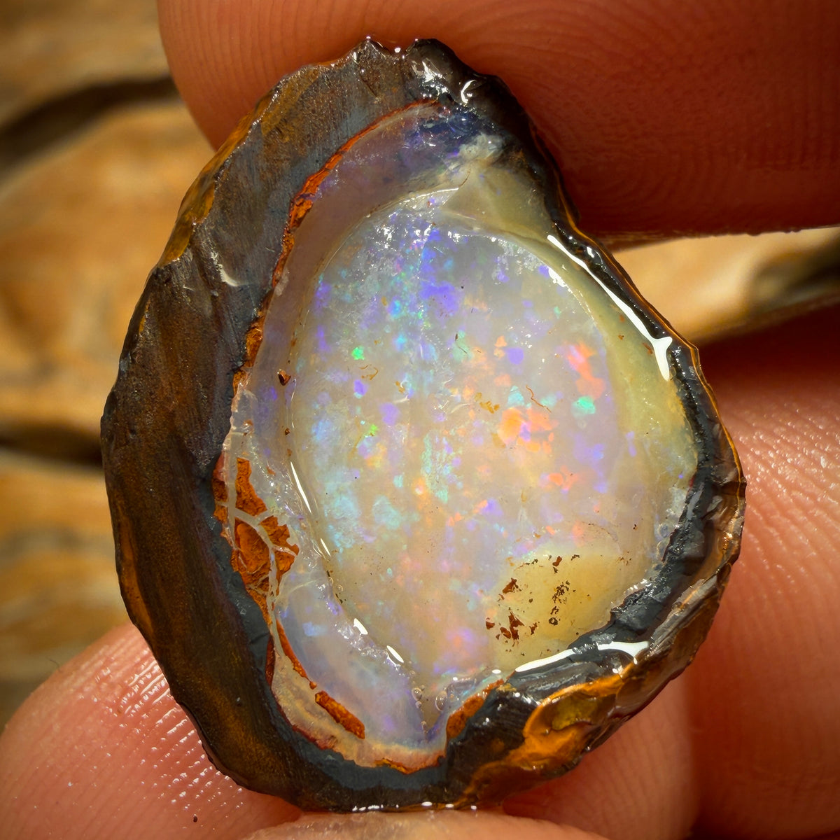 25.4cts - Yowah Nut Crystal Centre Opal Rough Piece