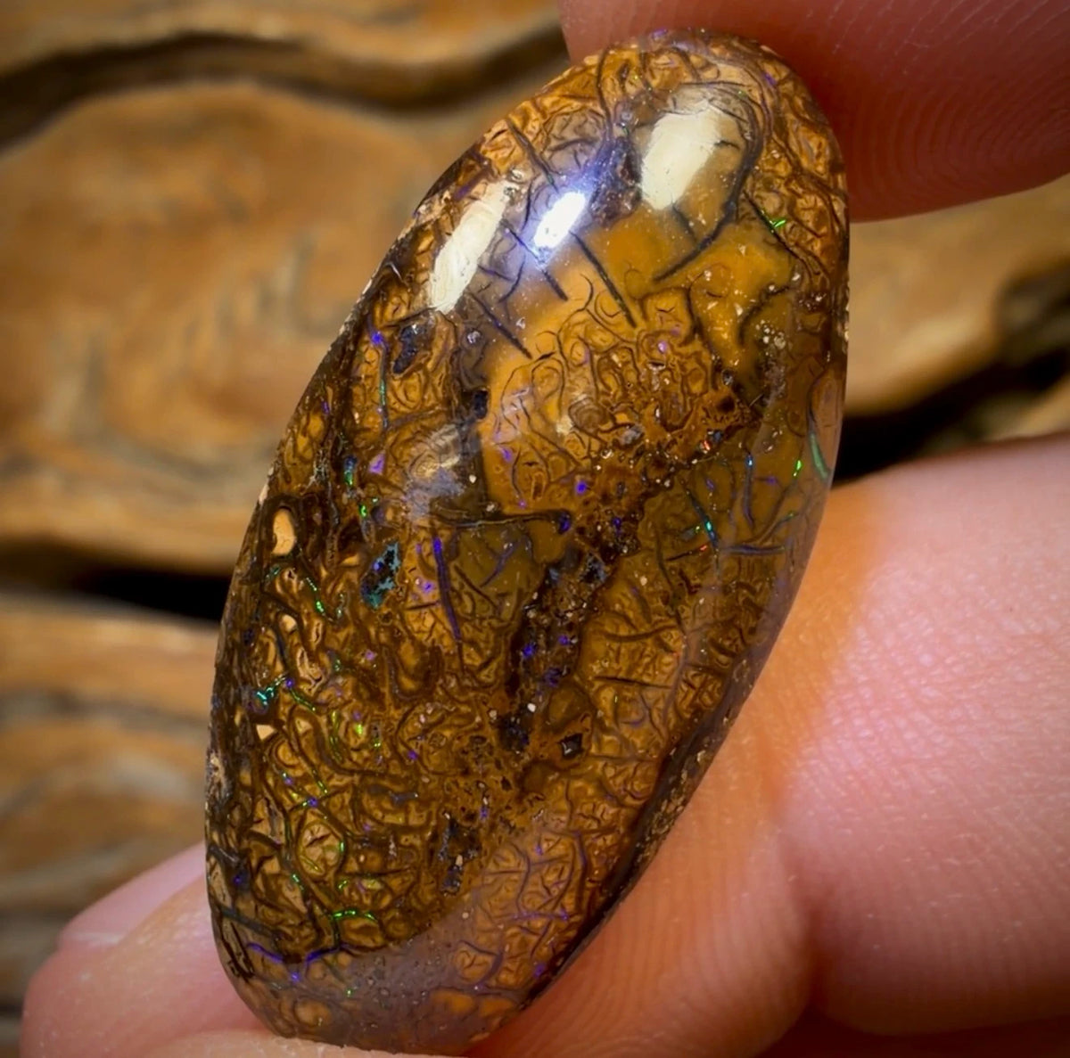 Aren’t You Glad You Waited Untill The End Card! 29.2cts - Tribal Australian Boulder Opal from Yowah